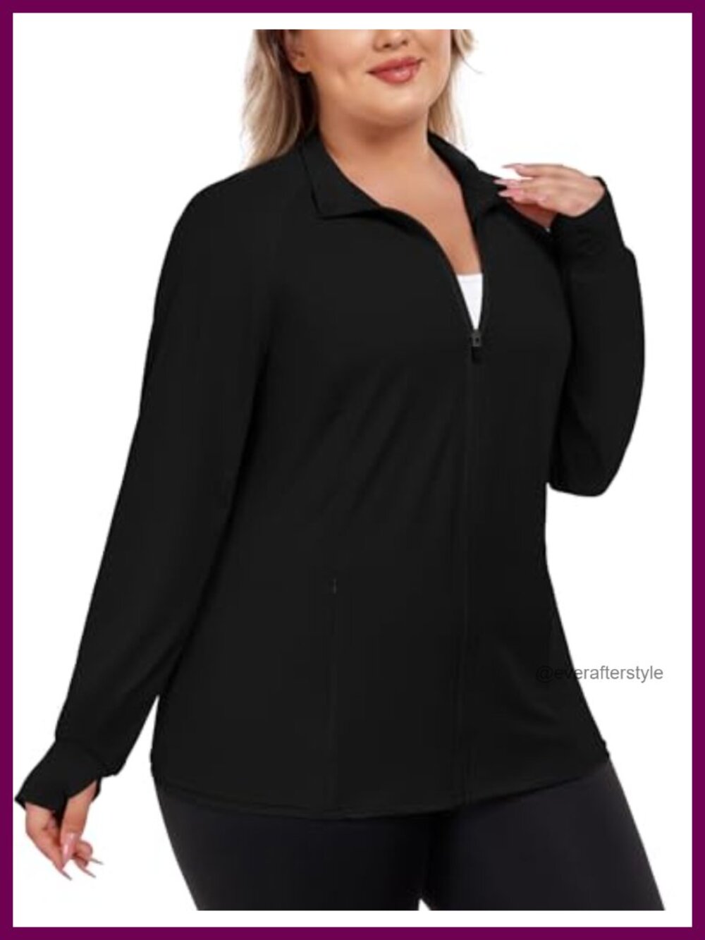 Womens Plus Size Lightweight Athletic Zip Up Jacket Thumb Holes Mesh